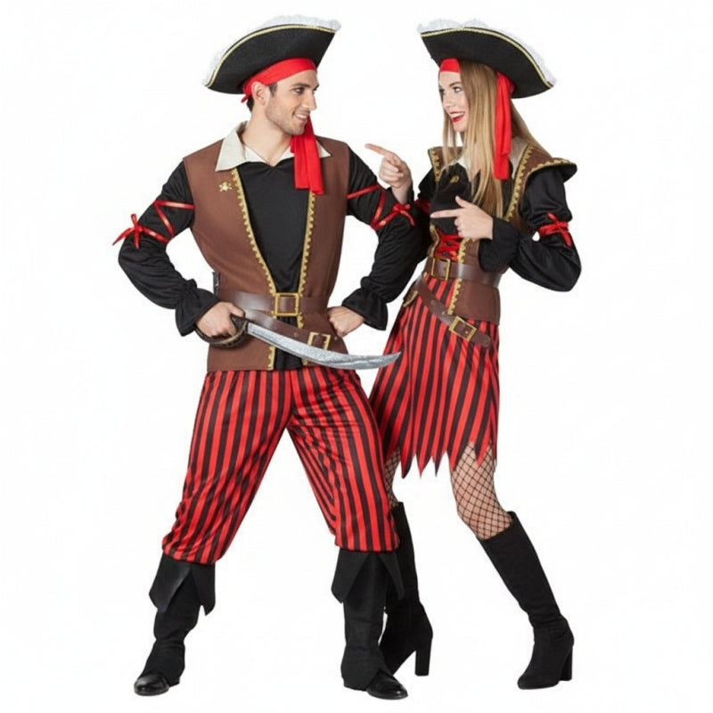 Fatos de casal capitães de pirata
