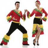 Fatos de casal Bailarinos Rumba coloridos