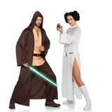 Fatos de casal Mestre Qui-Gon Jinn e Princesa Leia