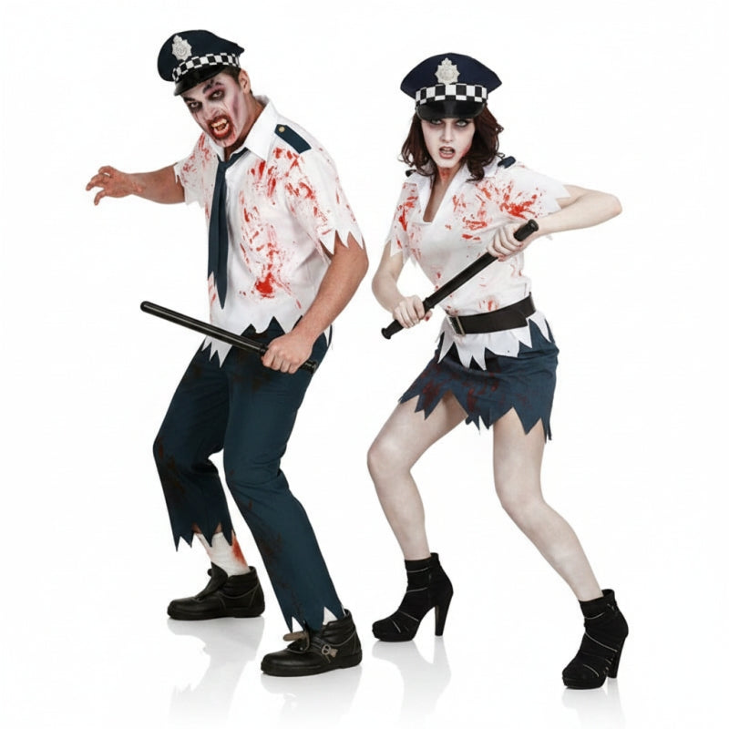 Fatos de casal Polícias Zombies