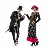 Fatos de casal Esqueletos Catrina