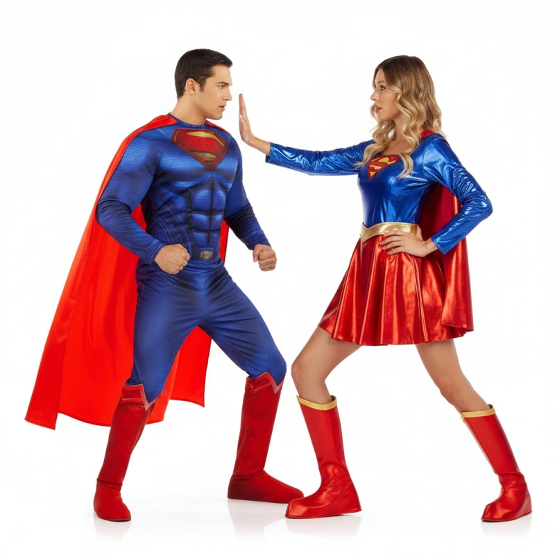 Fatos de casal Superman e Supergirl Sexy