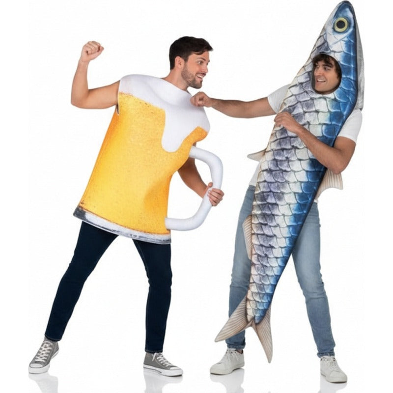 Fatos de casal Caneca de Cerveja e Sardinha