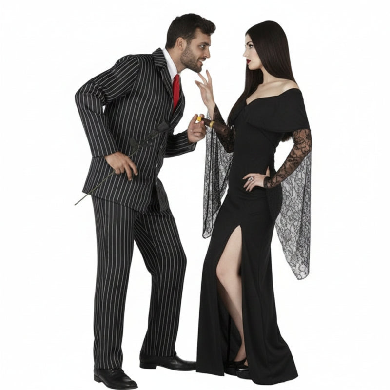 Fatos de casal Sr. Gomez e Mortícia da Família Addams