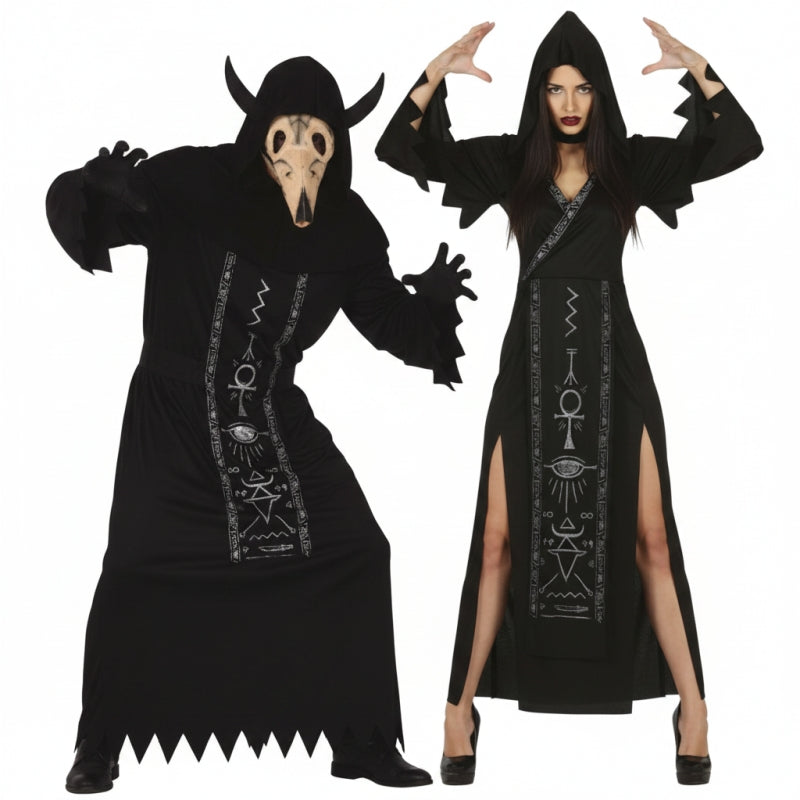 Fatos de casal Baphomet e Feiticeira Satânica