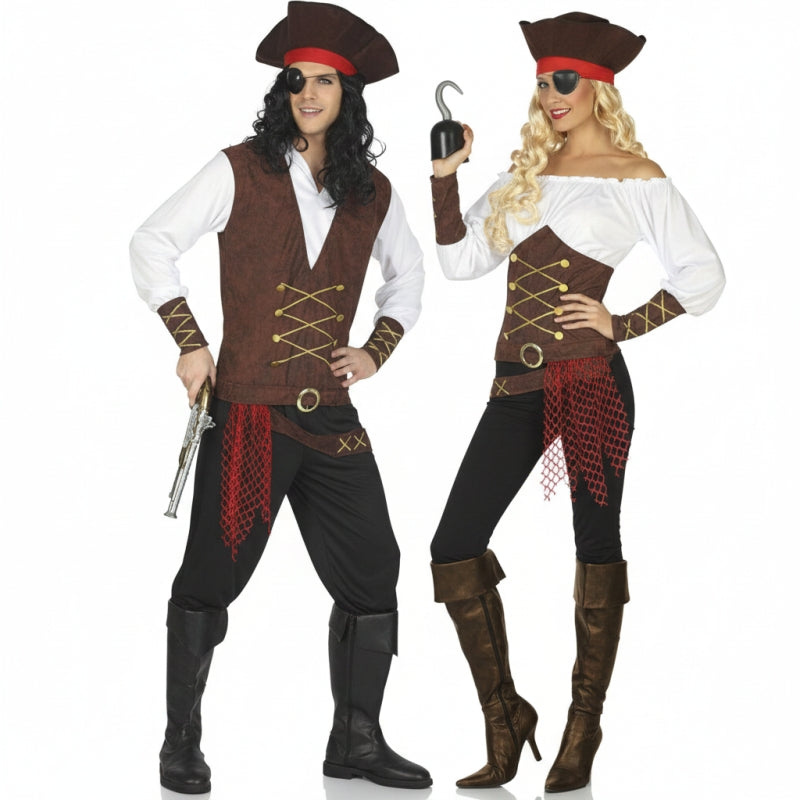 Fatos de casal Capitães navio pirata