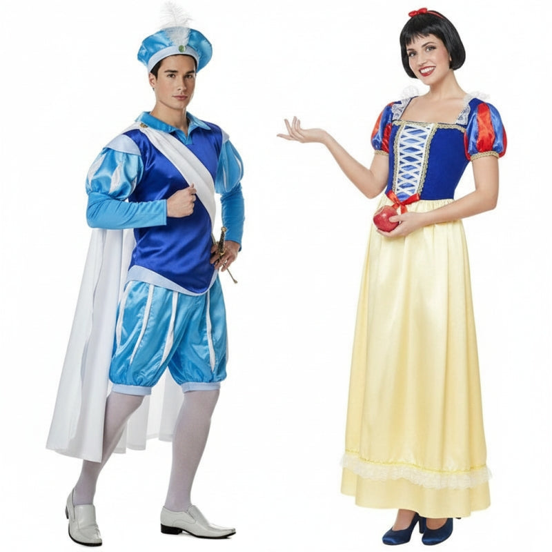 Fatos de casal Príncipe Encantado e Branca de Neve
