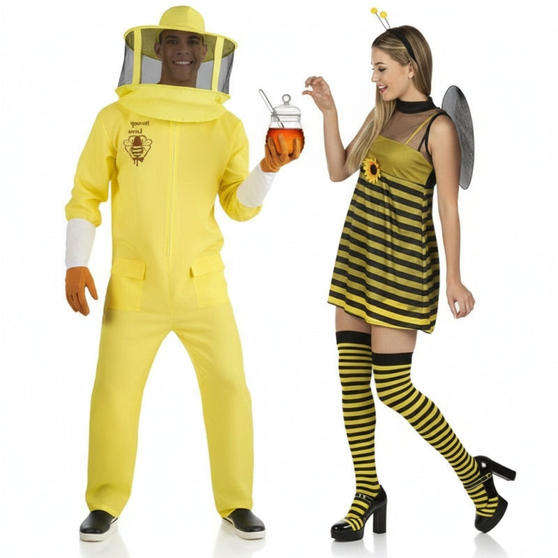 Fatos de casal apicultor e abelha Bee Bee