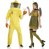 Fatos de casal apicultor e abelha Bee Bee