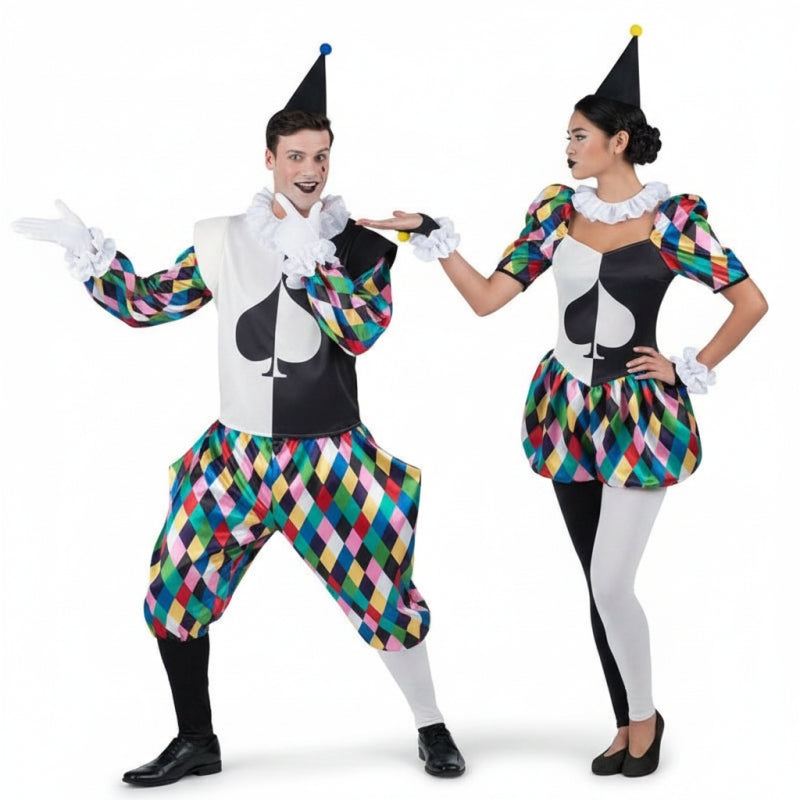 Fatos de casal Comediantes Arlequim