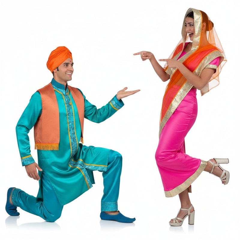 Fatos de casal Reis hindus de Bollywood