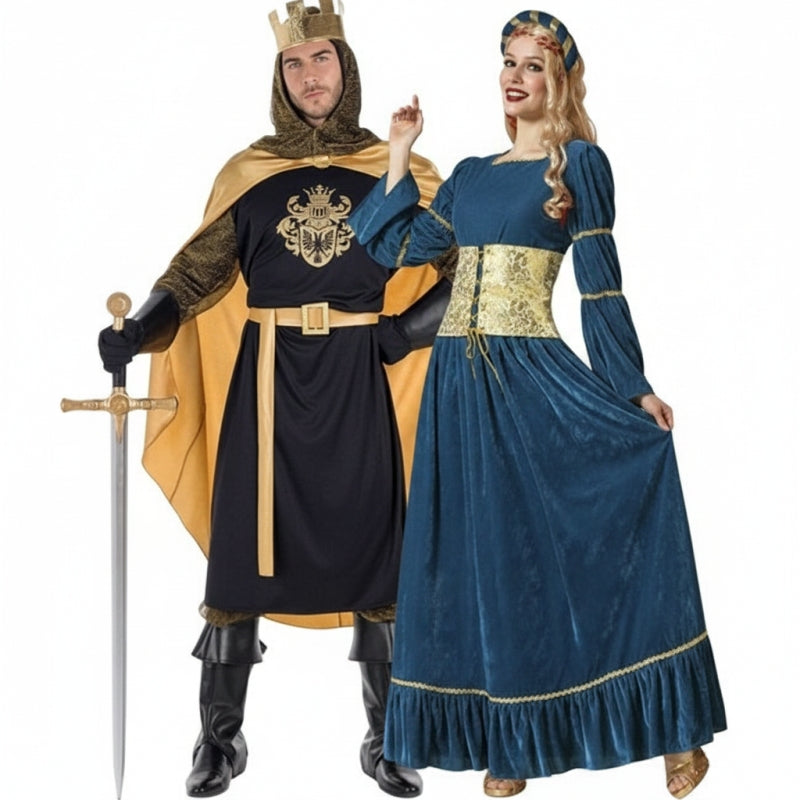 Fatos de casal Rei e Dama Medievais