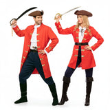 Fatos de casal Piratas de gancho de fantasia