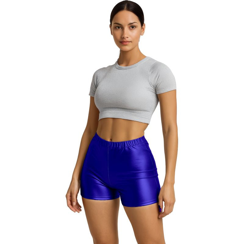 Pantalón Corto de disfraz Azul Metalizado para mujer