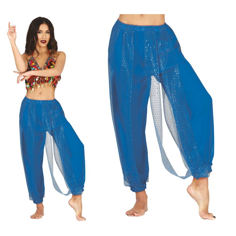 Pantalón de disfraz Danza Del Vientre Azul para mujer