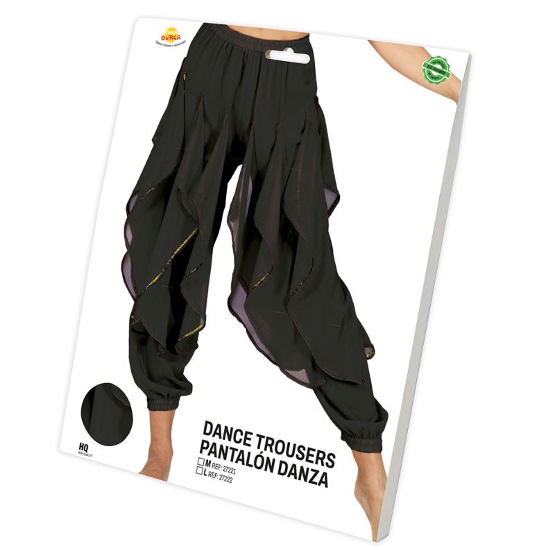 Pantalón de disfraz Danza Del Vientre Negro Deluxe para mujer Packaging