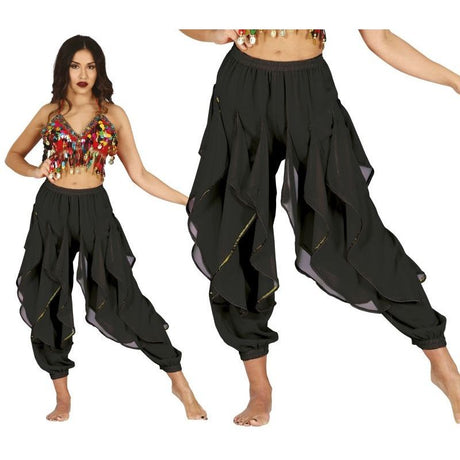 Pantalón de disfraz Danza Del Vientre Negro Deluxe para mujer