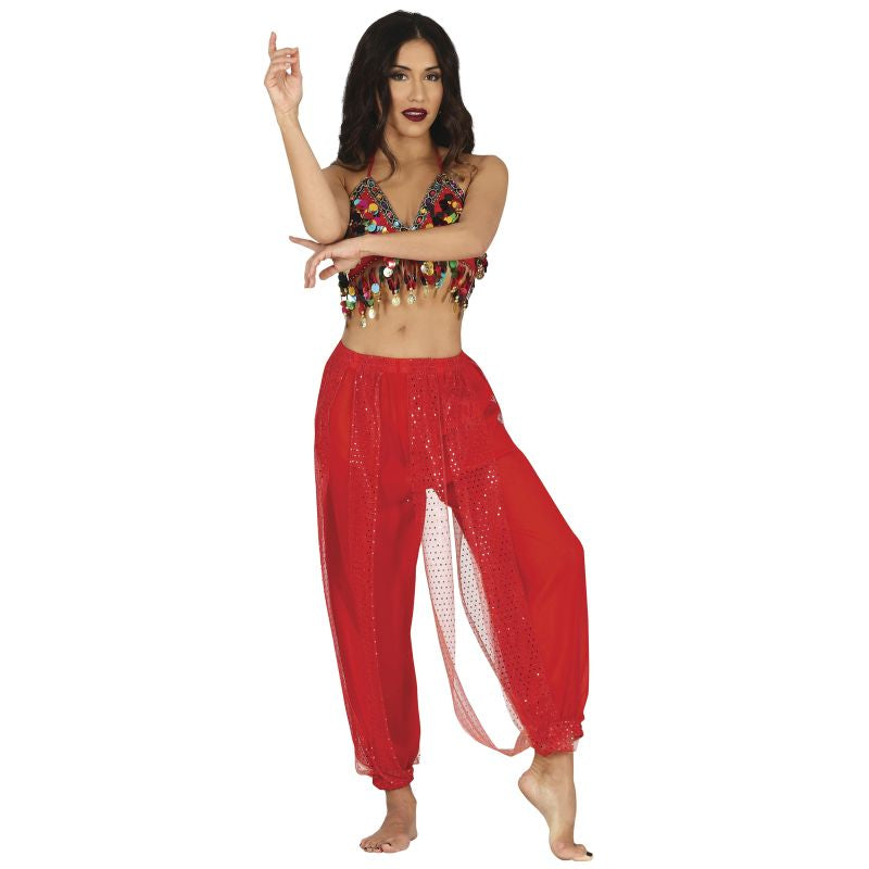 Pantalón de disfraz Danza Del Vientre Rojo para mujer