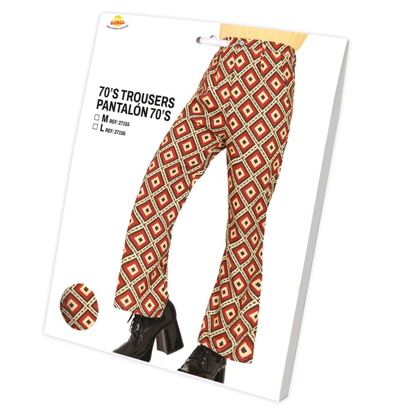Pantalón de disfraz Retro Años 70 para hombre Packaging