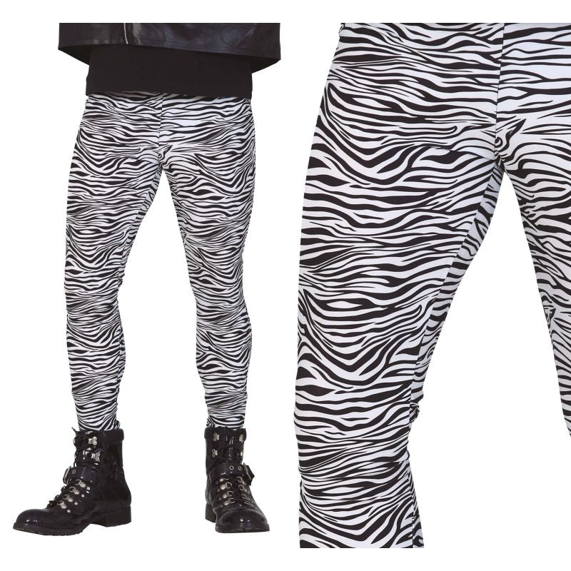 Pantalón de disfraz Rockero Cebra para hombre Detalle