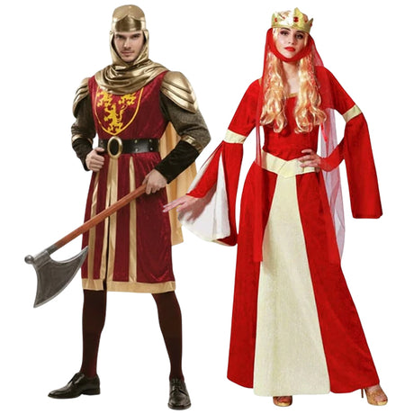 Fatos de casal Cavaleiro das cruzadas e Dama Medieval