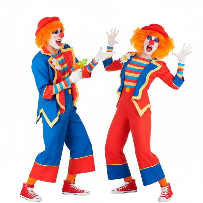 Fatos de casal Palhaços Multicoloridos