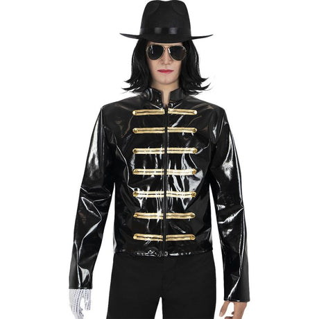 Peluca lisa y gafas de Michael Jackson Detalle