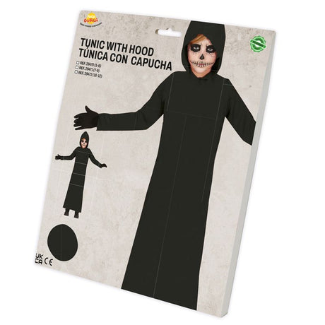 Túnica Con Capucha negra para niño Packaging
