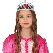 Diadema plata con corazón para niñas