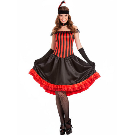 Disfraz de Can Can rojo para mujer Bis