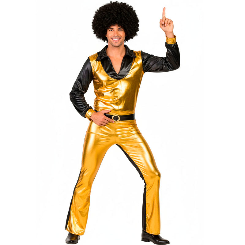 Disfraz de Discotequero Dorado para hombre Bis