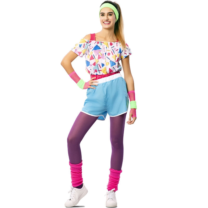 Fato de Ginasta aeróbica dos anos 80 para mulher - Main Image