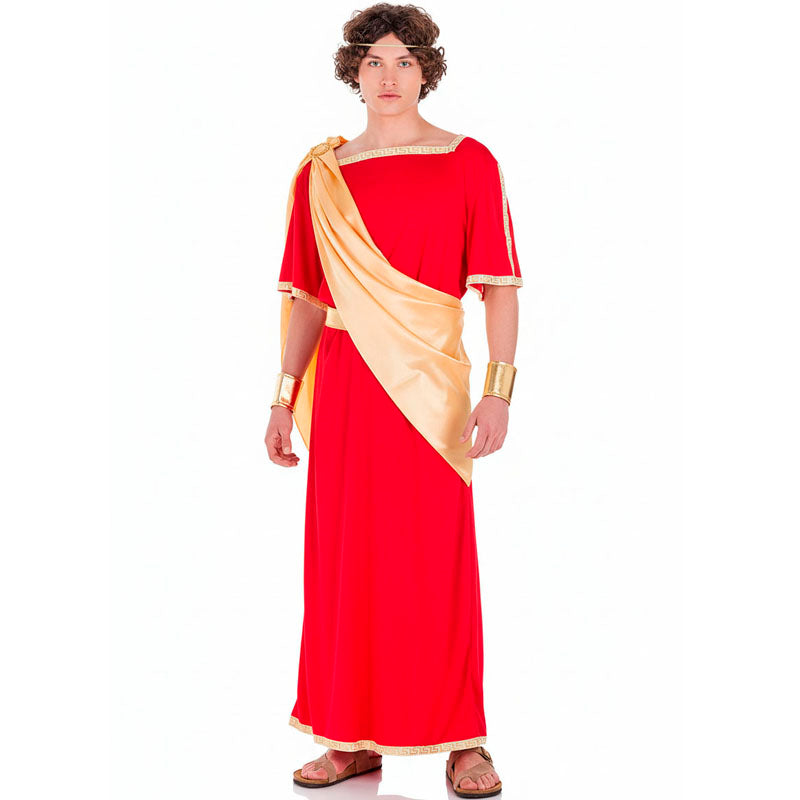 Disfraz de Romano rojo y dorado para hombre Bis