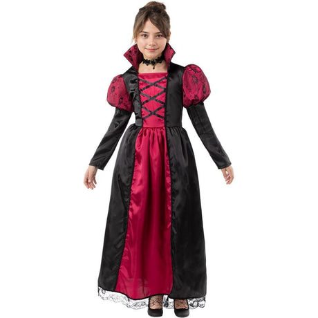 Disfraz de Vampiresa Roja para niña