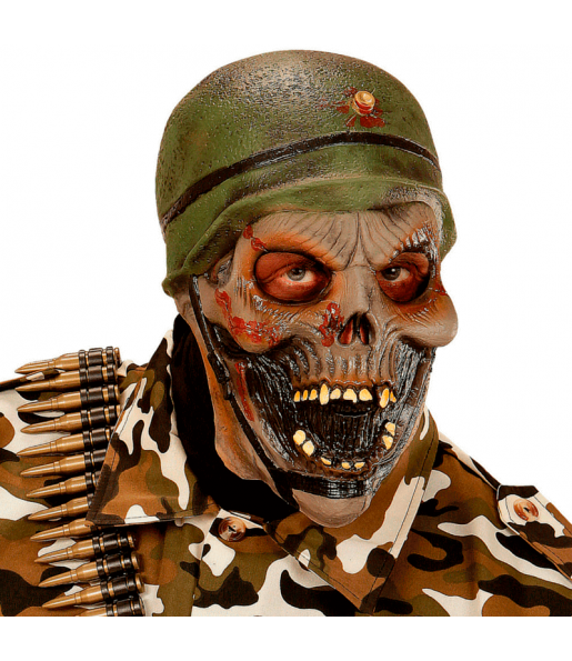 Máscara soldado zumbi para completar o seu fato Halloween e Carnaval