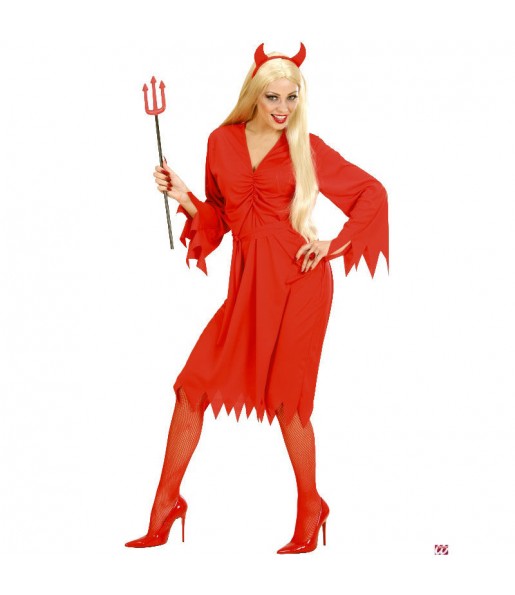 Fato de Demónio vermelho mulher para a noite de Halloween