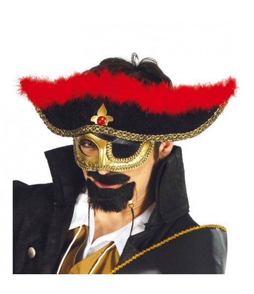 Máscara pirata para completar o seu fato Halloween e Carnaval