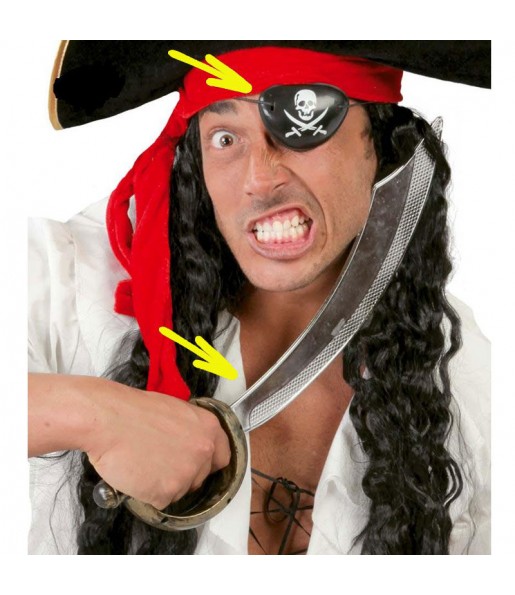 Espada com Patch de Pirata para festas de fantasia