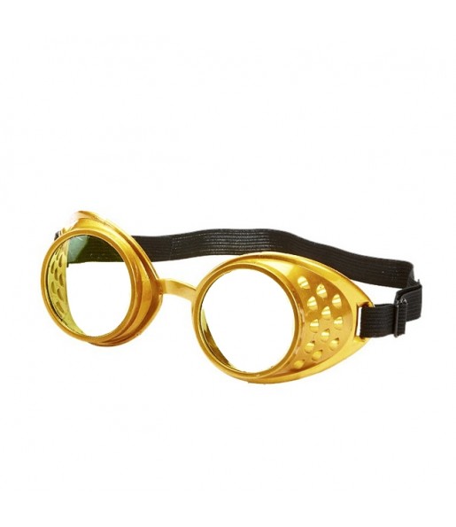 Óculos Steampunk dourados para completar o seu disfarce