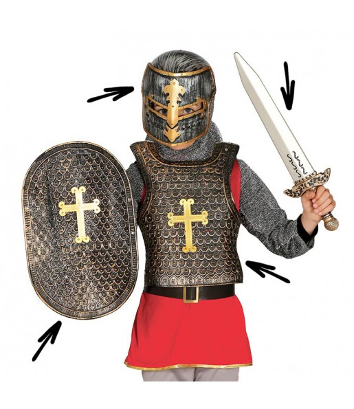 Conjunto de guerreiro medieval para festas de fantasia