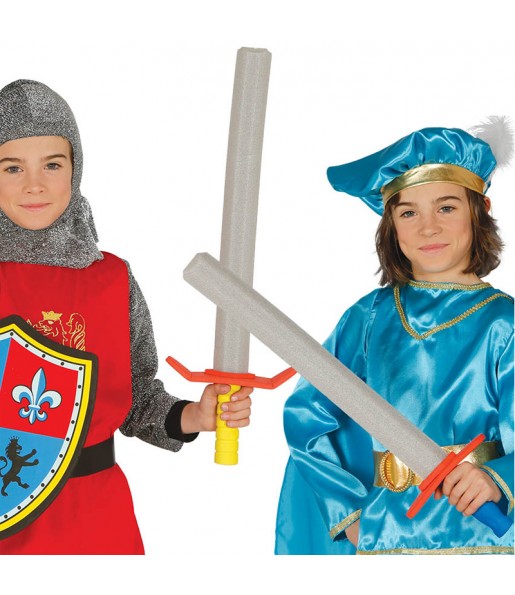 Espada medieval de borracha EVA para crianças para festas de fantasia