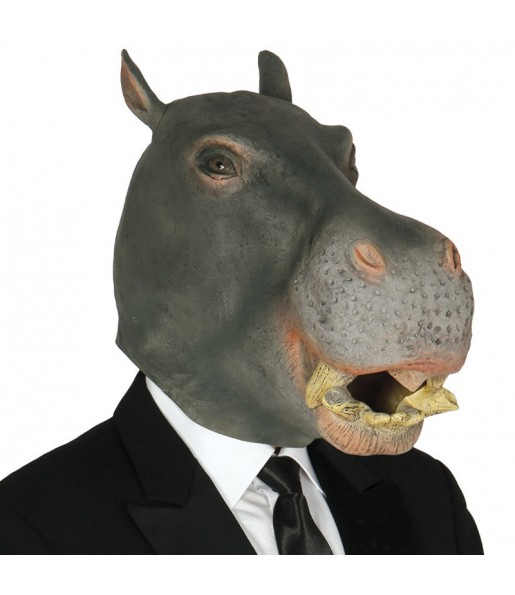 Máscara hipopótamo para completar o seu fato Halloween e Carnaval