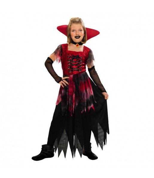 Disfarce Halloween Vampiresa da meia-noite meninas para uma festa Halloween