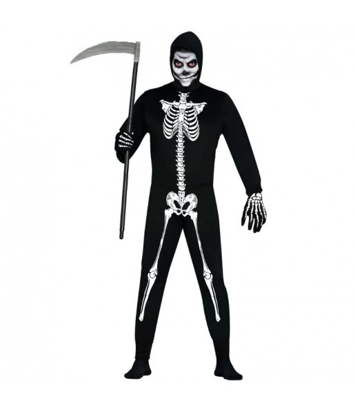 Fato de Esqueleto vivo adulto para a noite de Halloween
