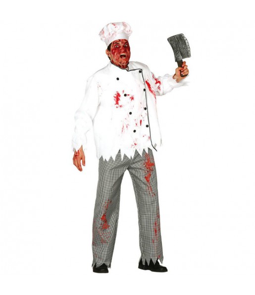 Fato de Cozinheiro zombie adulto para a noite de Halloween 