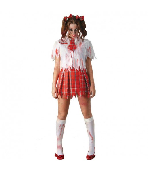 Fato de Estudante zombie mulher para a noite de Halloween 