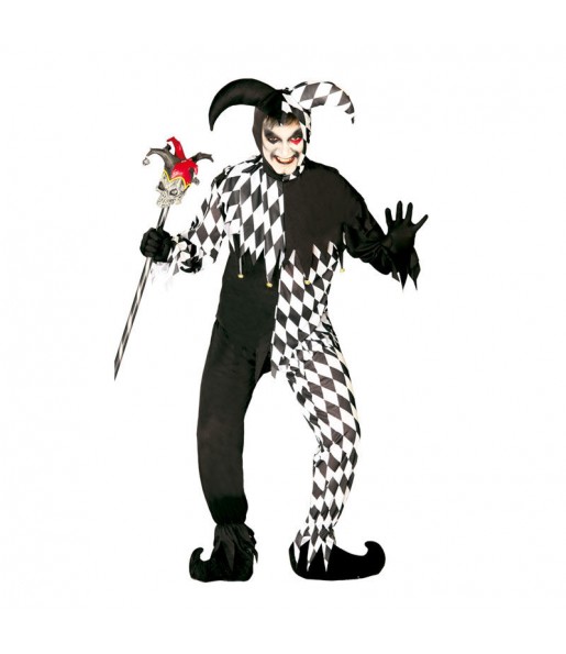Fato de Joker preto adulto para a noite de Halloween 