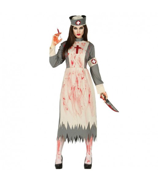 Fato de Enfermeira sangrenta mulher para a noite de Halloween 