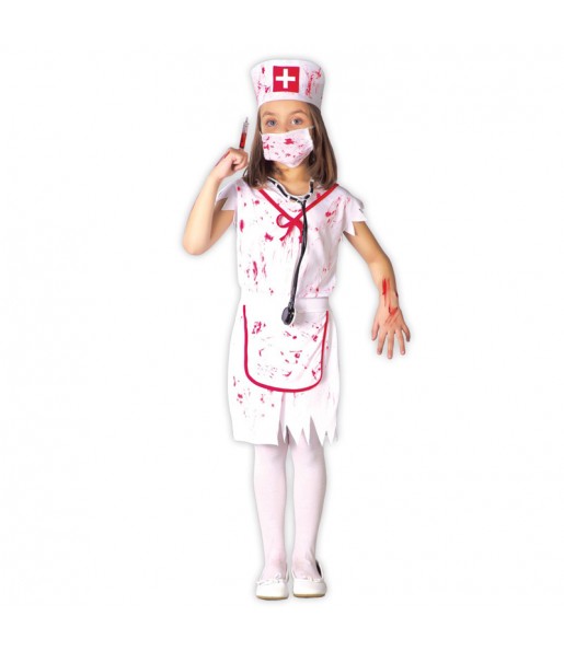 Disfarce Enfermeira Zombie Sangrenta menina para que eles sejam com quem sempre sonharam