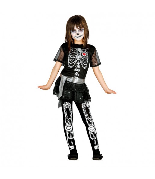 Disfarce Halloween Esqueleto deluxe meninas para uma festa Halloween